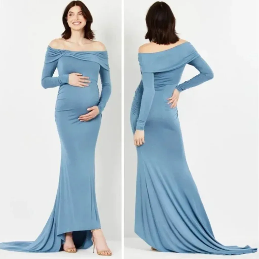 NWT Motherhood Maternity Off-Shoulder Maternity Photoshoot Gown/Dress - Image 3