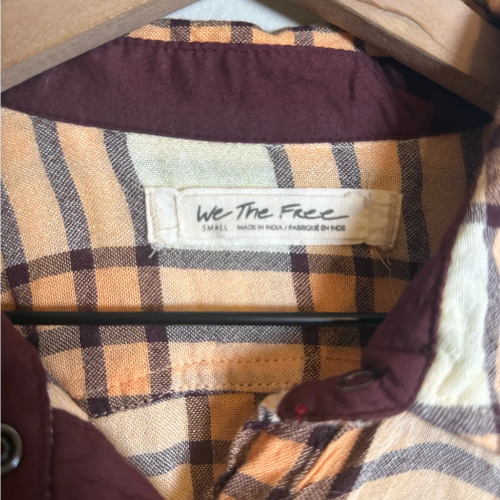 Free People Pacific Dawn Plaid Top - Image 4