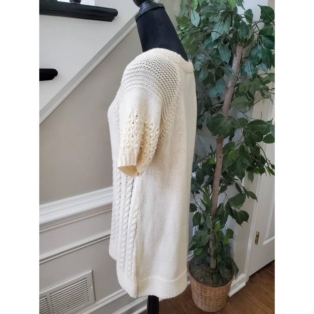 John Paul Richard Women's Beige Acrylic Round Neck Knee Length Sweater Dress XL - Image 7