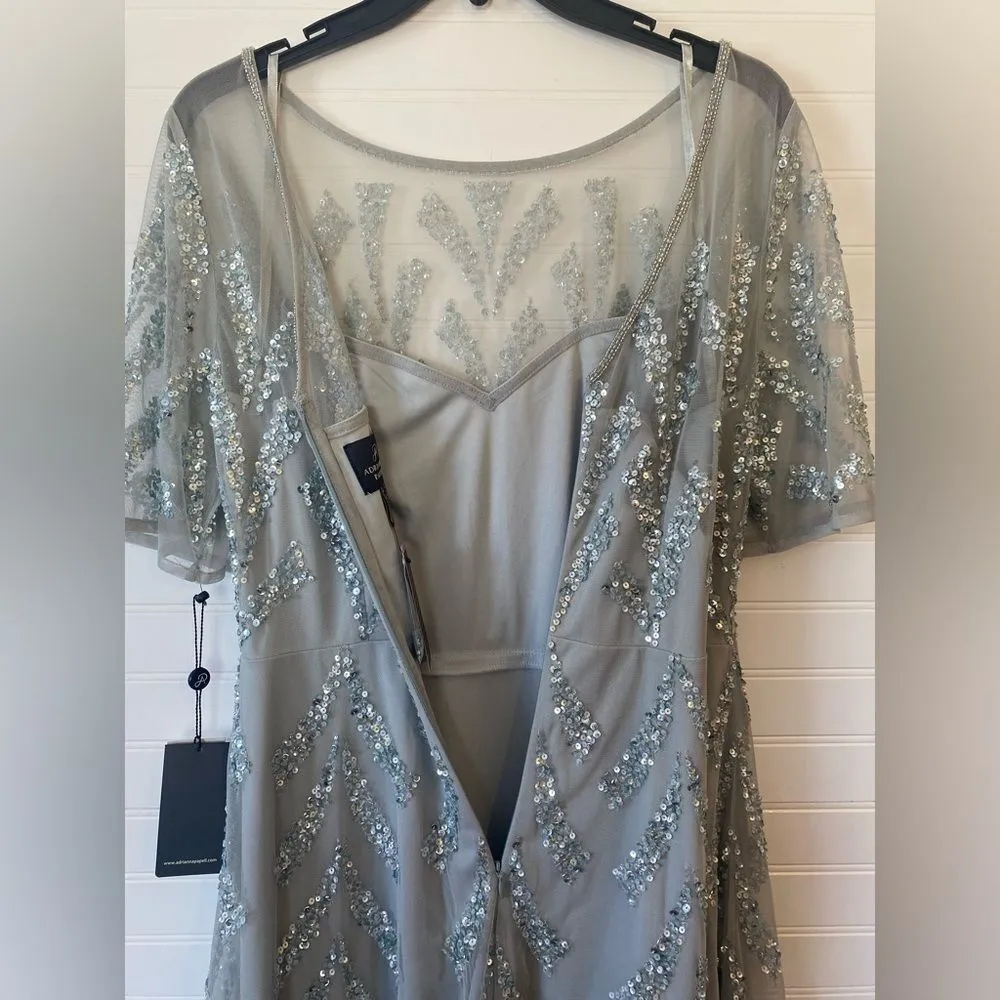 Adrianna Papell Sequin Beaded Midi Dress - Image 6