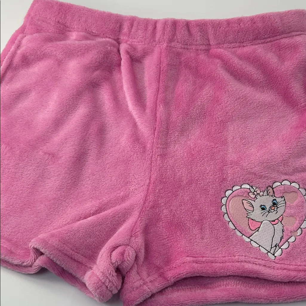 Disney Pink Fleece Shorts with Cat Design - Image 8