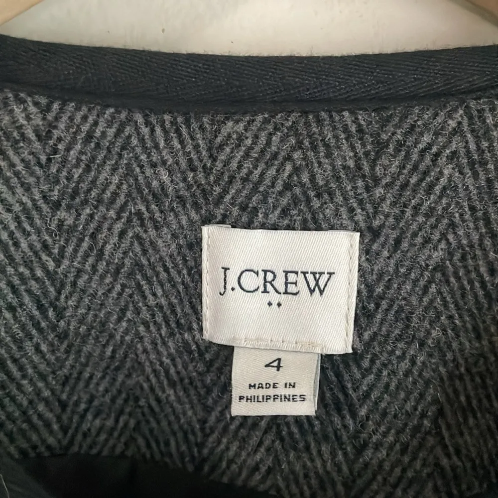 J.Crew Wool-blend Herringbone Lady Jacket Heathered Grey Herringbone - Image 6