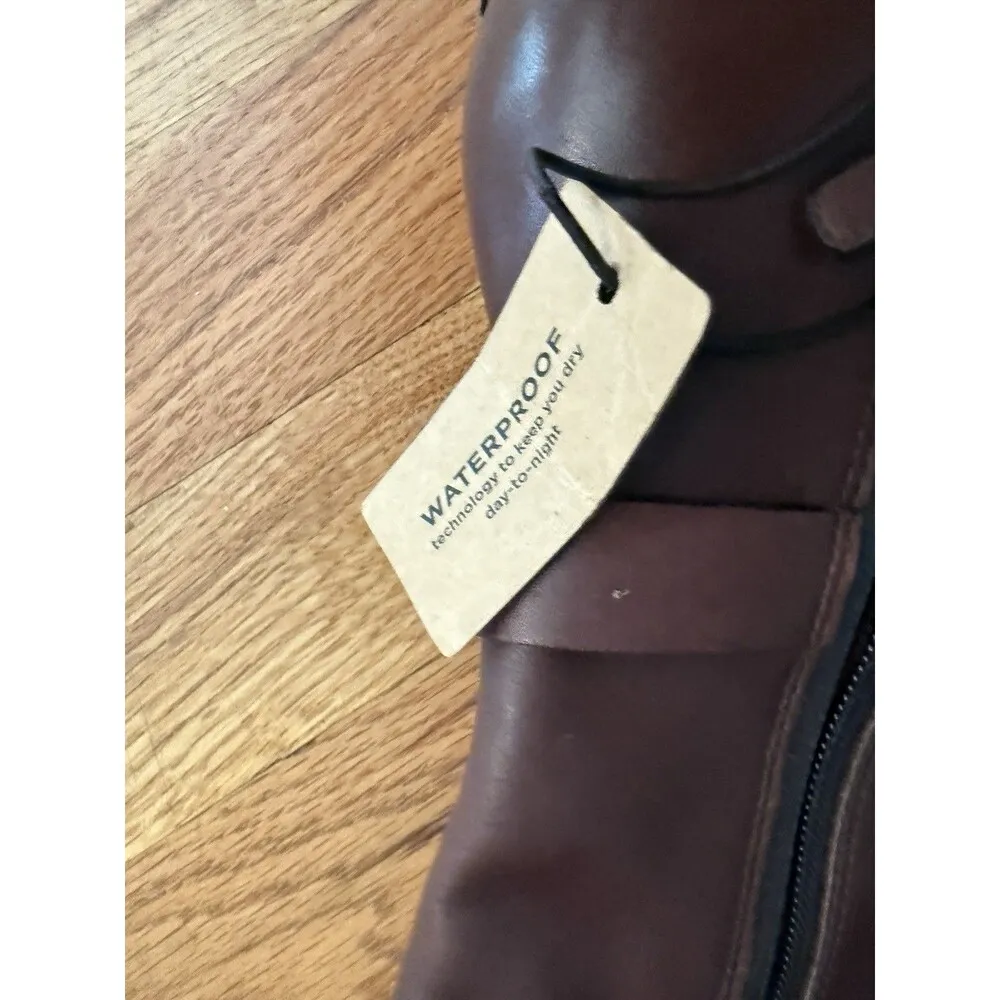 Cole Haan Womens Leather Knee Zip Up Waterproof Boots Blrown Size 5 B - Image 4
