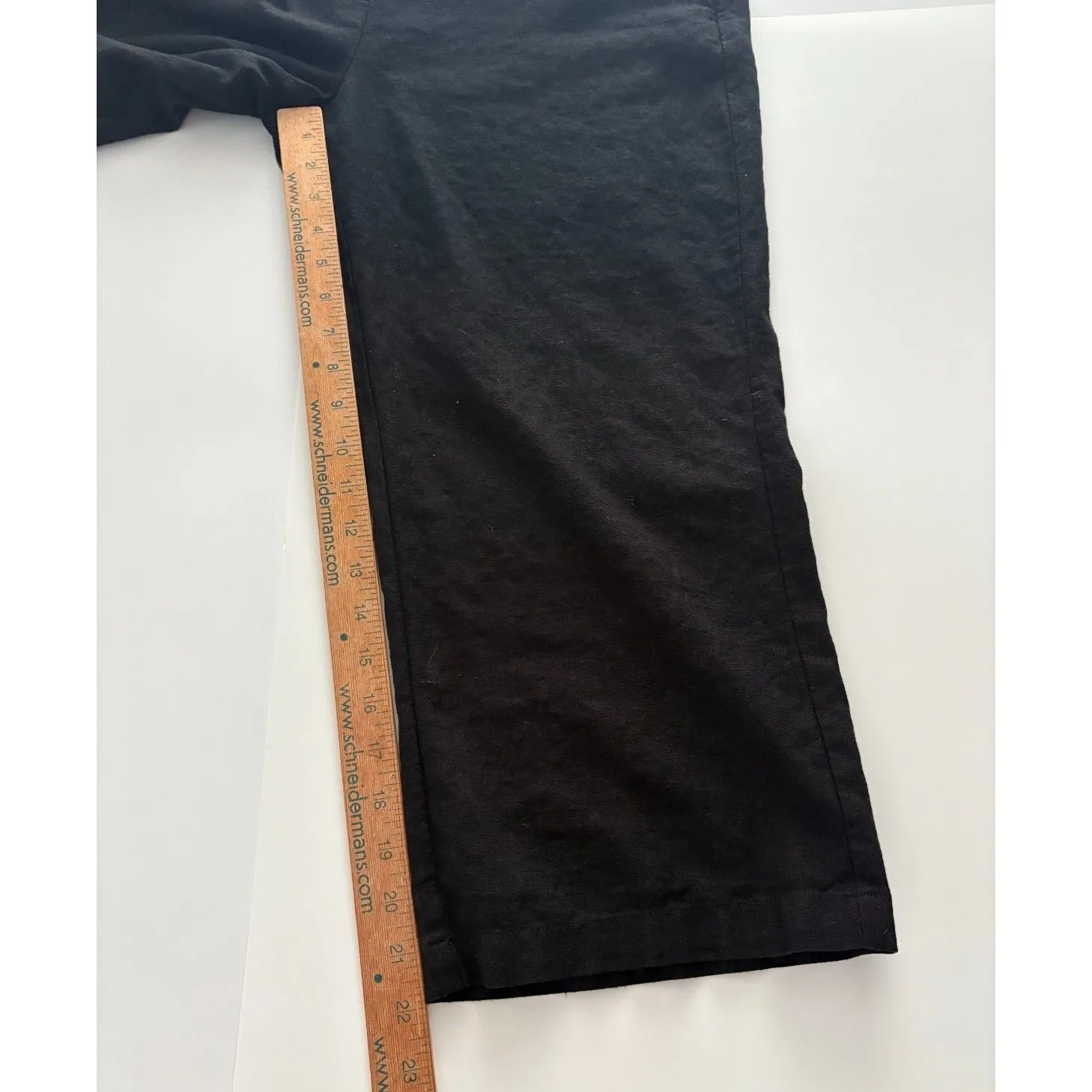 Joie Linen Blend Pants Size Large Black Wide Leg Cropped Lagenlook Pockets - Image 11