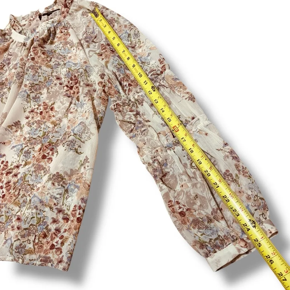 Vici Cream Beige Floral Ruffle Blouse – Size Large - Image 7