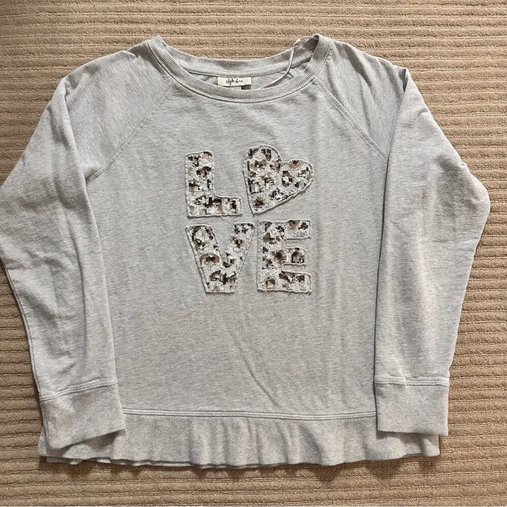 Style & Co grey LOVE sweatshirt size S - Image 5