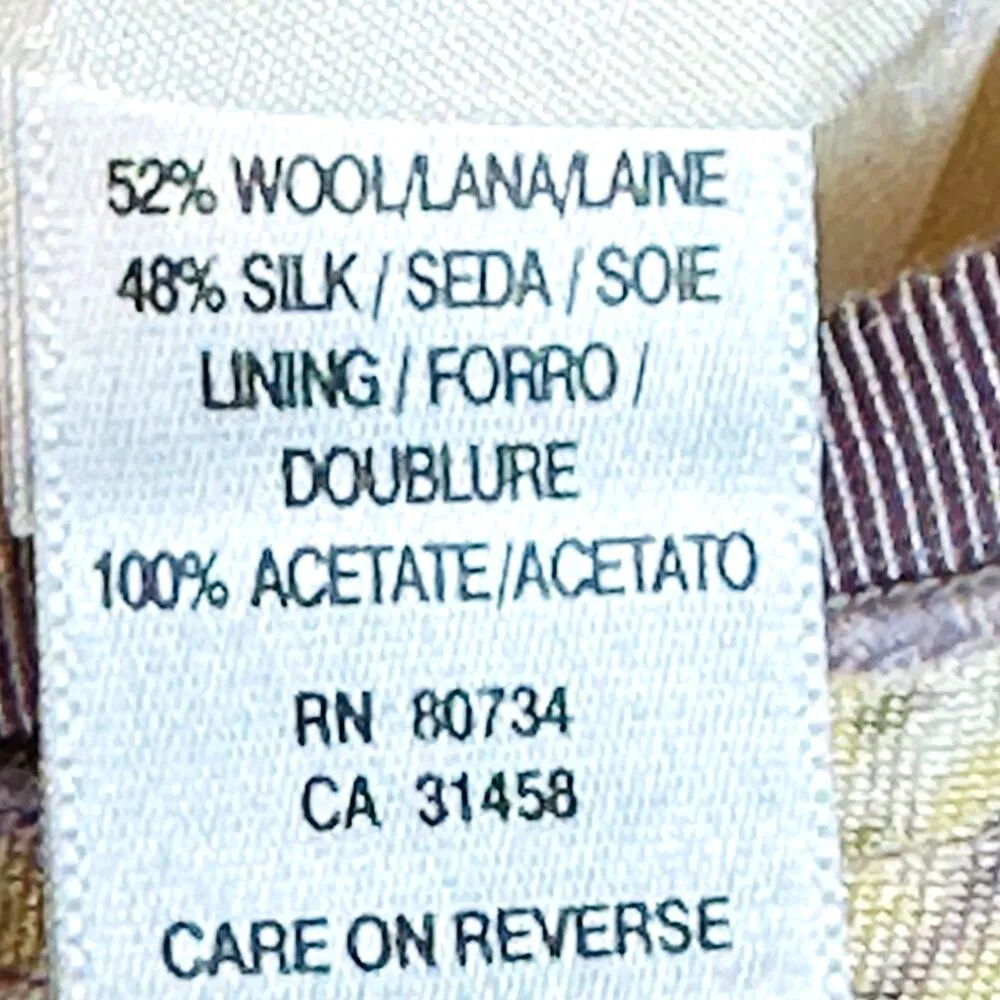 BCBGMaxazria Athena Watercolor‎ Print Wool/Silk Skirt Lavender/Cream 10 - Image 15