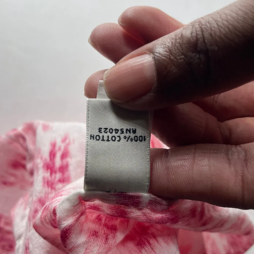 100% Cotton Floral Print Roll Tab Long Sleeve Blouse Sz Small - Image 10