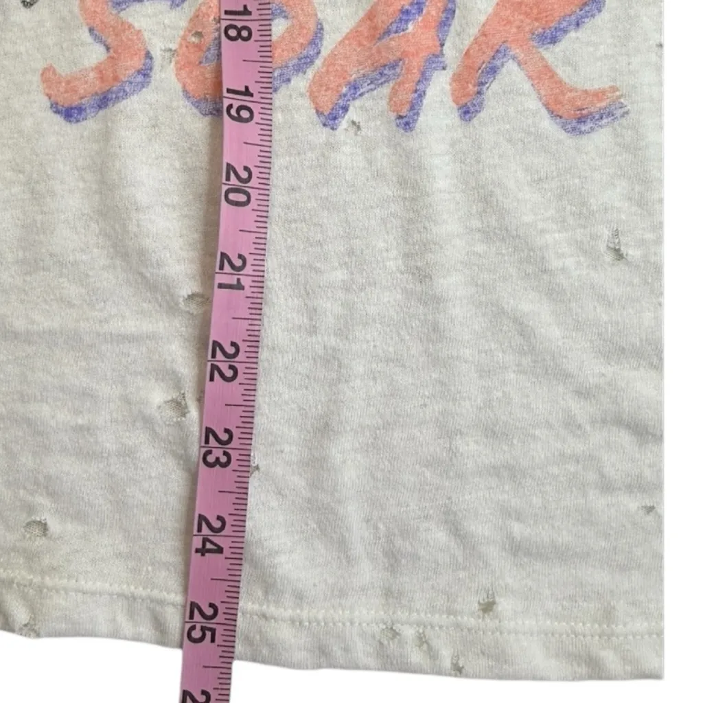 Lauren Moshi Distressed Bess If I Roar Graphic Tee Size XS - Image 9