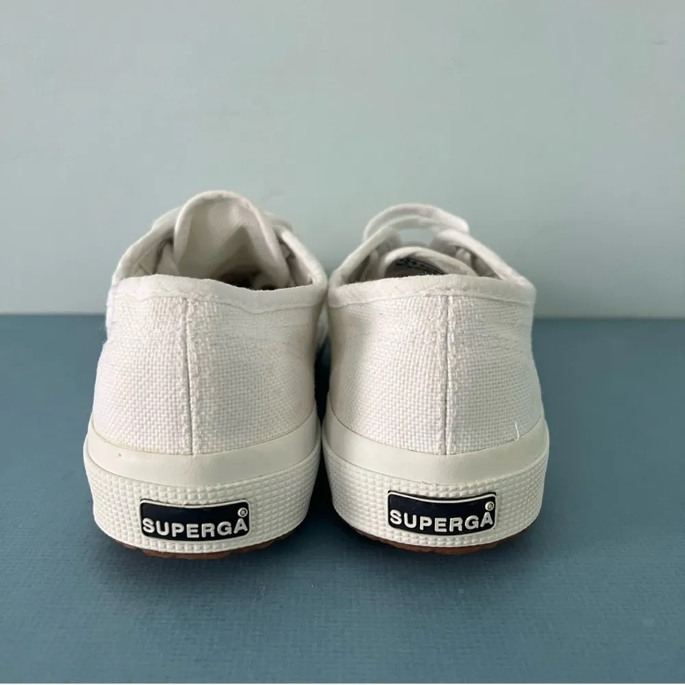 Superga 2750 COTU Classic White Canvas Lace Up Sneakers - Image 7