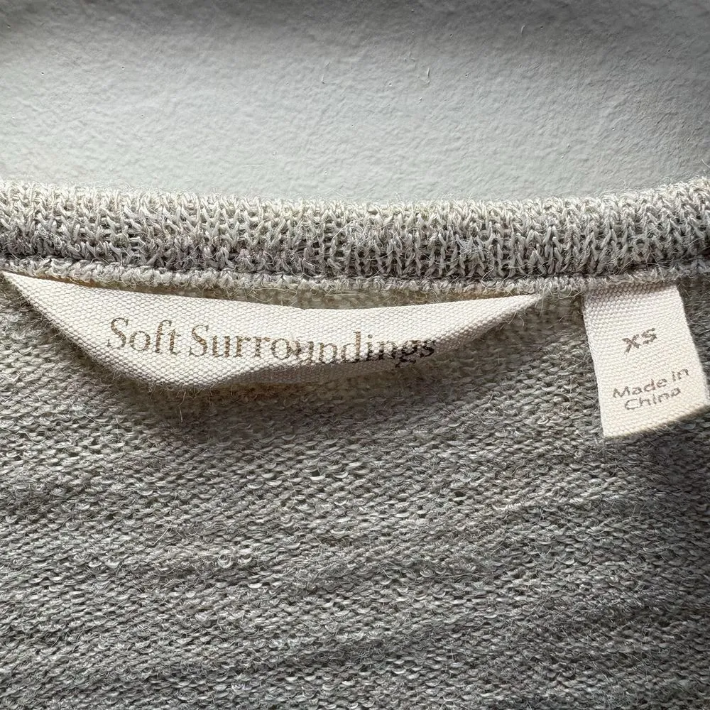 Soft Surroundings Valentina‎ Zip Long Sweater, Stone, XS Women - Image 3