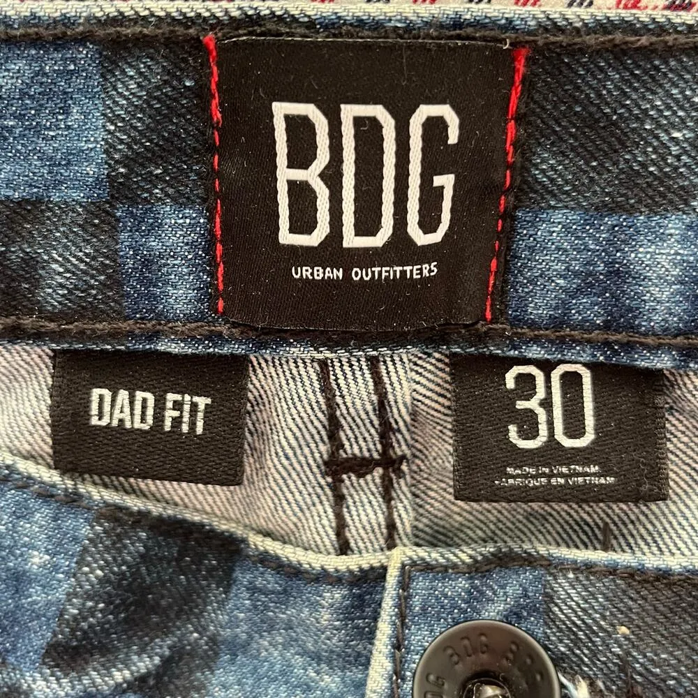 BDG Checkered Dad Fit Jeans - Size 30 - Image 2