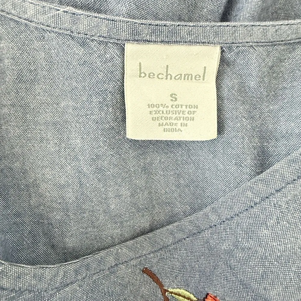 Bechamel Dress Womens S Blue Denim Floral Embroidered Western country cowgirl. - Image 11