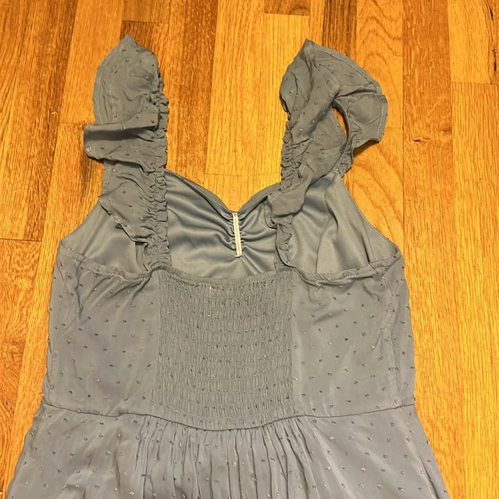 Live to be Spoiled Powder Blue Ruffle Smocked Textured Mini Dress Womens Large - Image 6