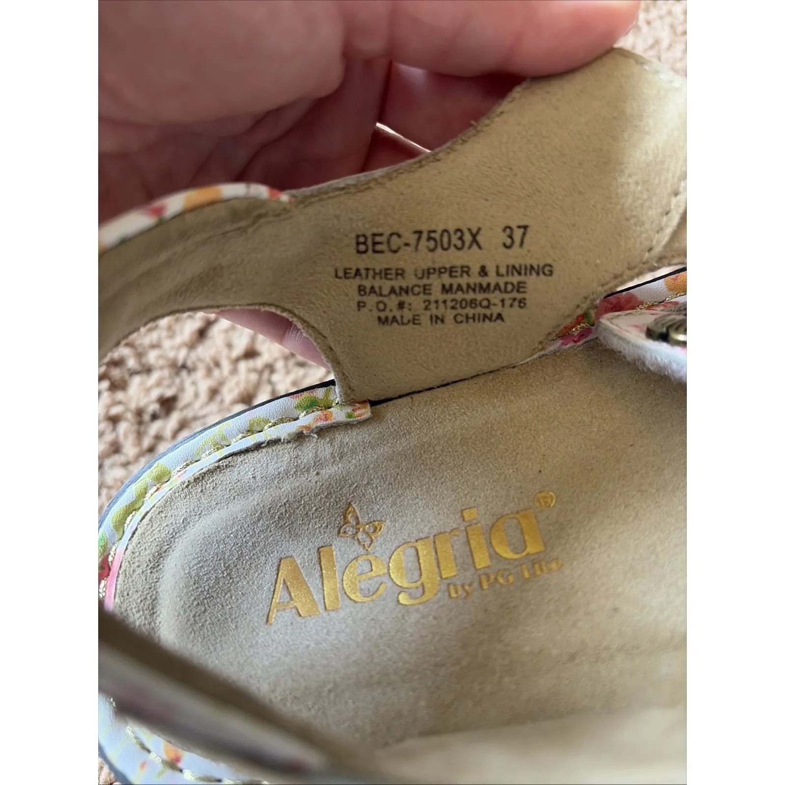 Alegria White Leather Floral Flower BECKIE Prime Time Comfort Sandal Shoes 37 - Image 15