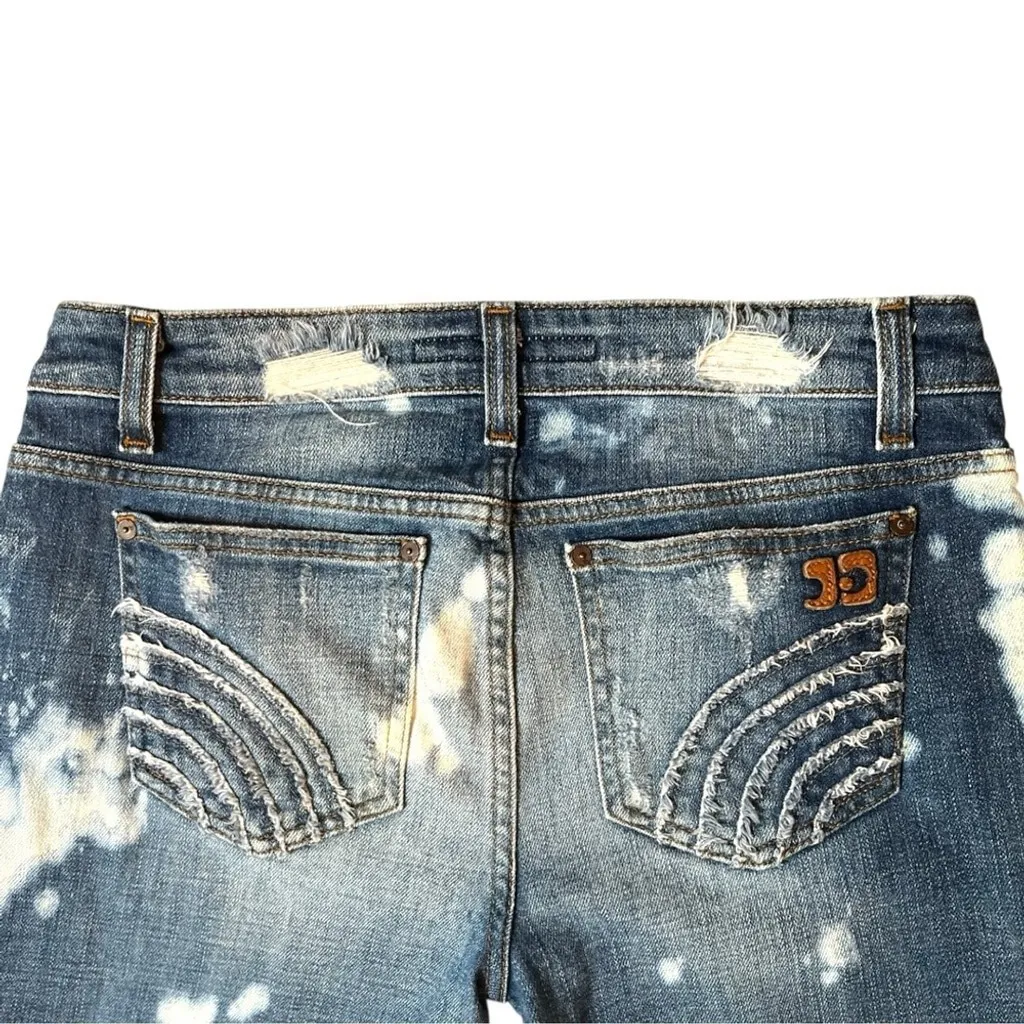 Vtg Y2K Joes Phoebe Distressed Flare DIY Bleach Blue Jeans 28 Grunge Streetwear - Image 6