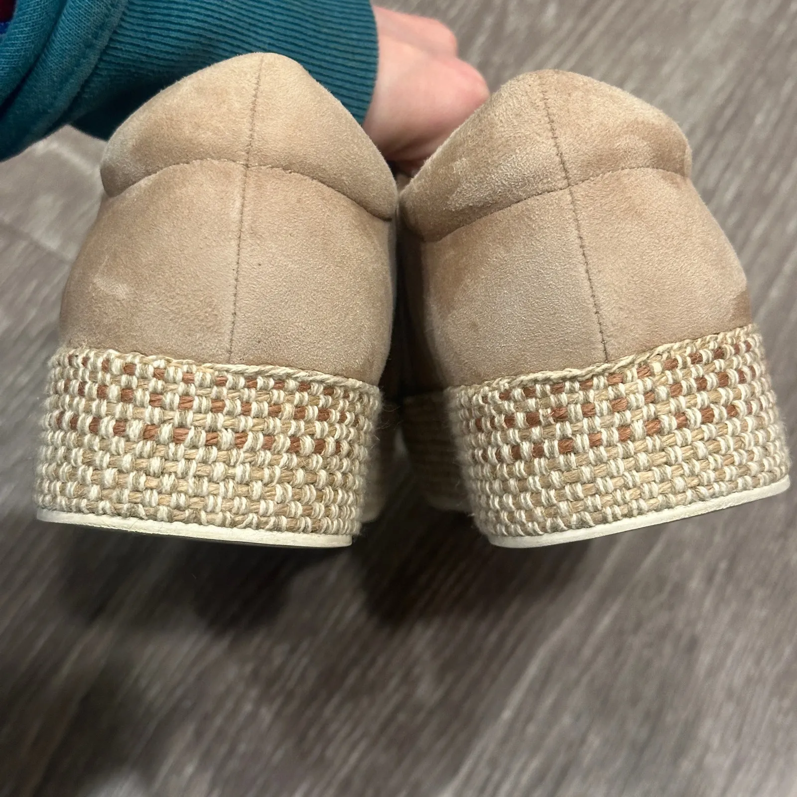 Vince Tan Wilden Suede Espadrille Platform Slip-On Shoes Size 7.5 Luxury Comfort - Image 5