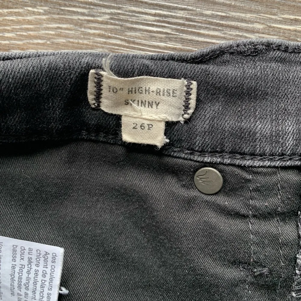 Madewell Black Button Up 10” High Rise Skinny Jeans Raw Hem 26P - Image 9