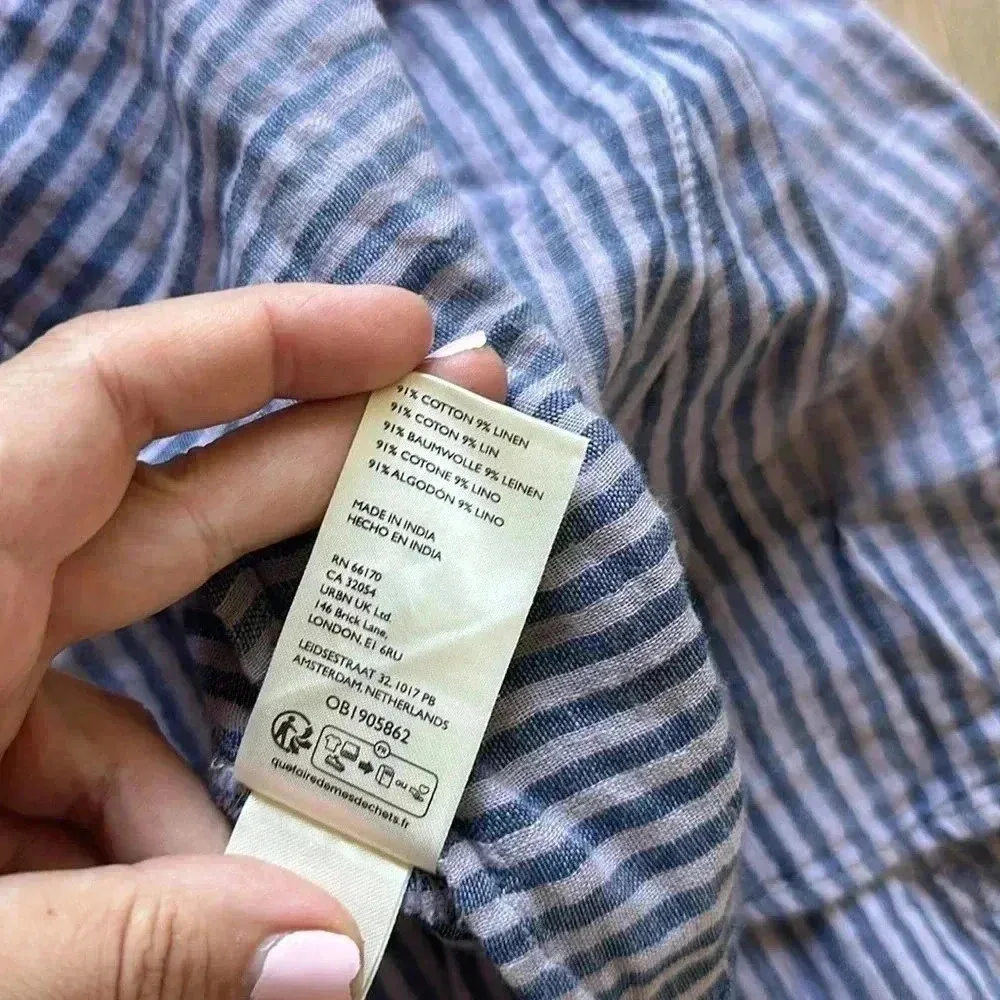 NEW Free People Candace Midi Skirt Linen Blend Summer Stripe Purple Sz S - Image 6