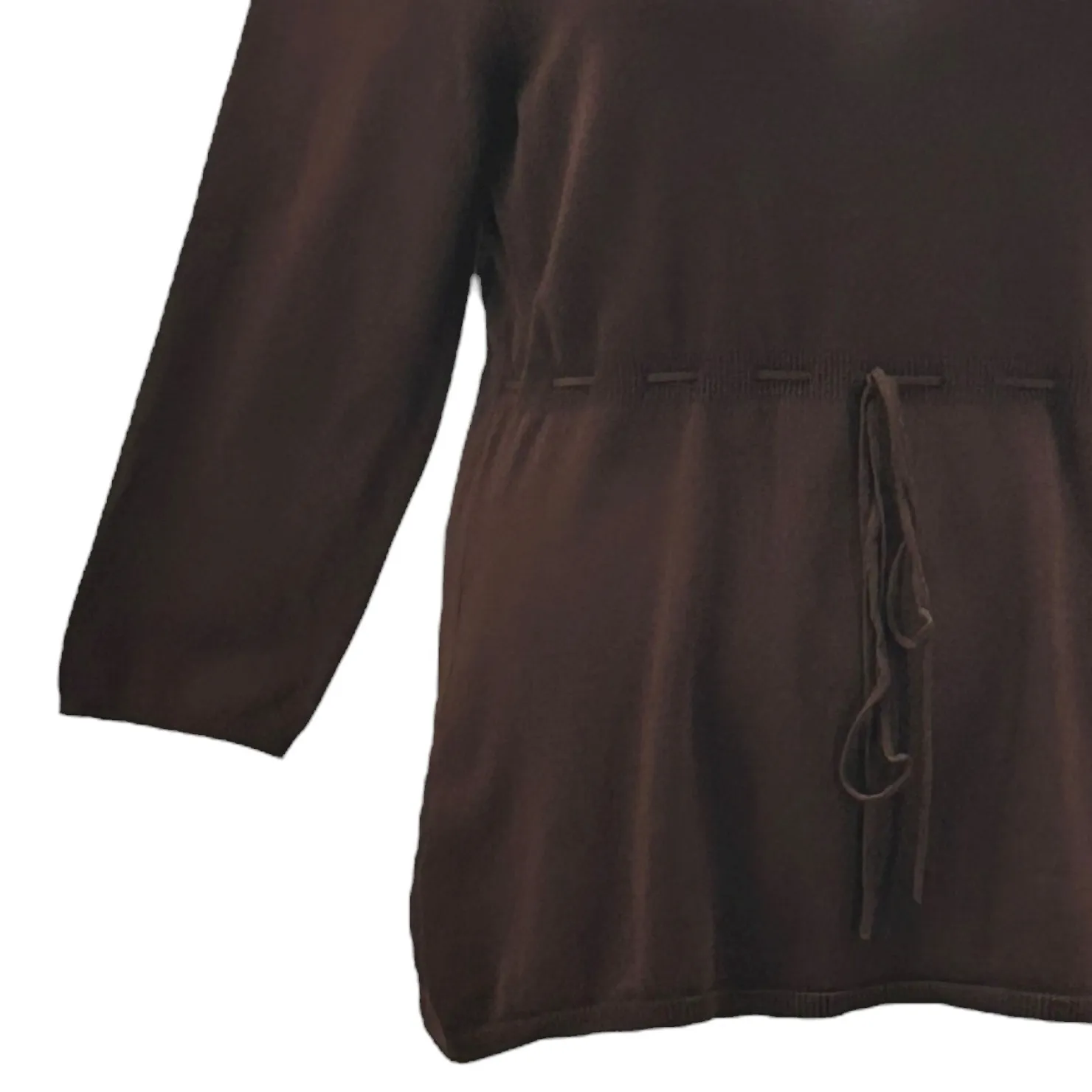 Vintage Babydoll Sweater Large‎ Chocolate Brown Dark Academia Soft Cottagecore - Image 3
