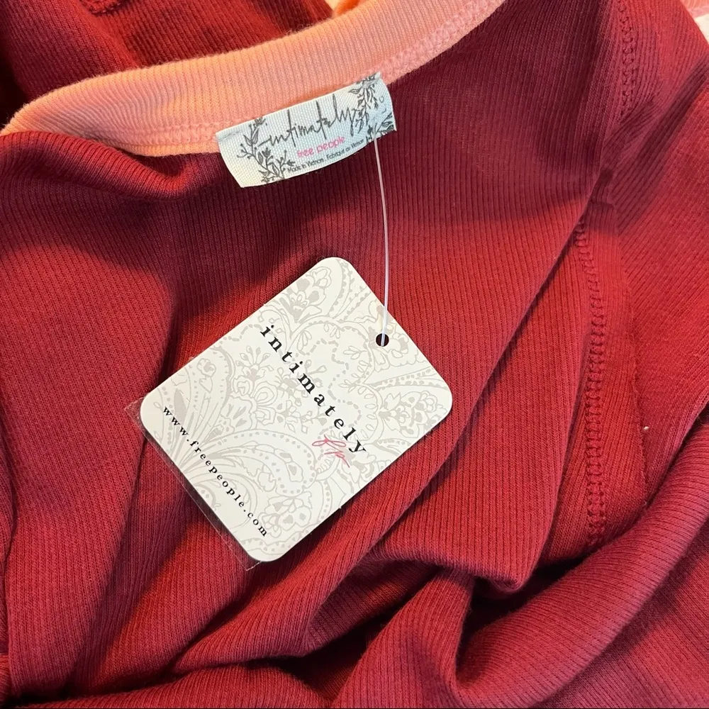 Free People Tank Intimately FP Alia Tank Top Colorblock Maroon & Pink Sz L NWT - Image 10
