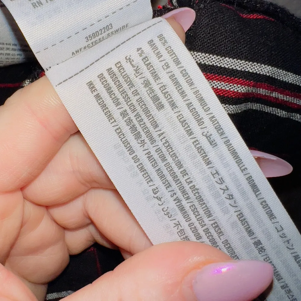 Hollister Black Red Striped Button Front Mini Jumper Dress size XS - Image 5