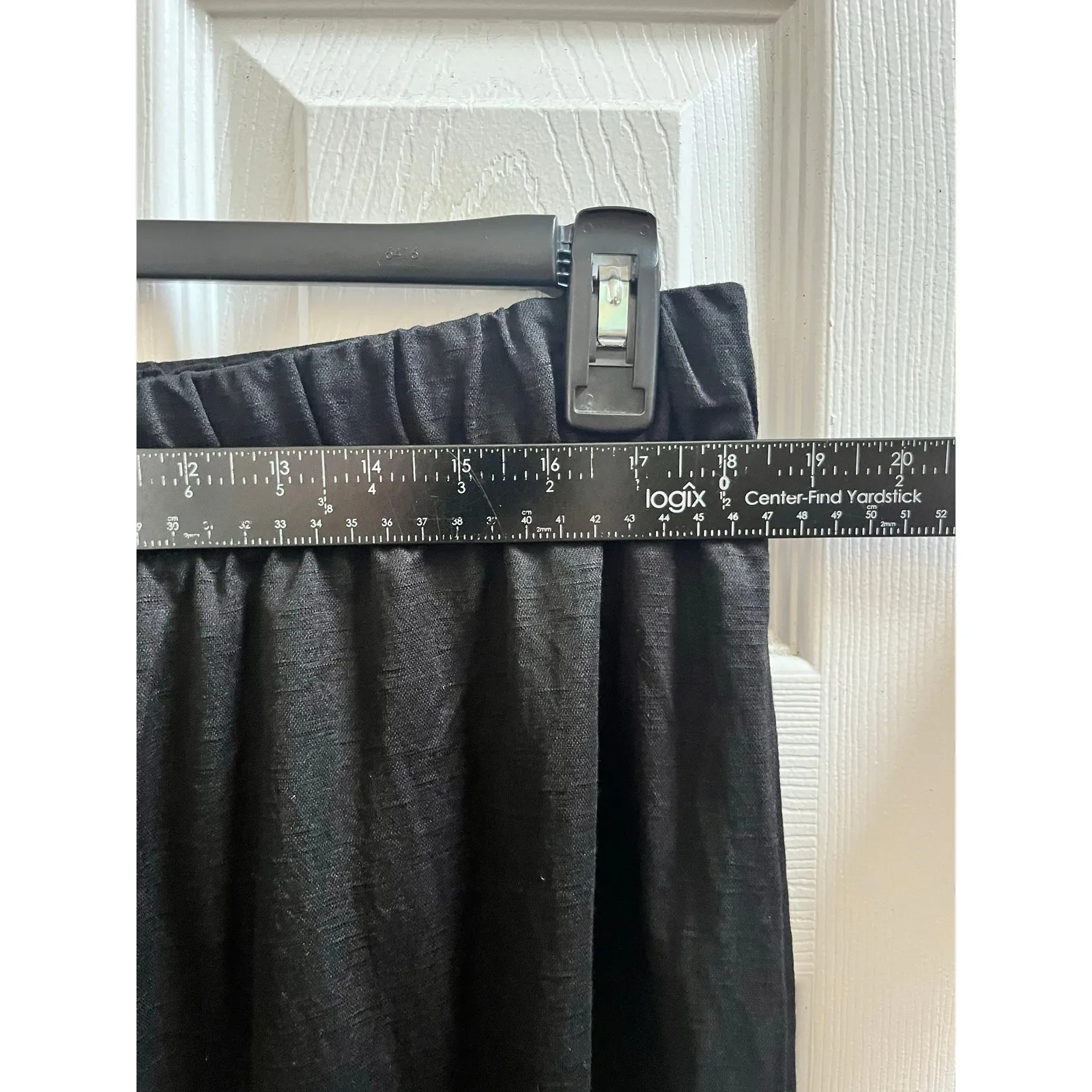 H&M New Black Viscose Blend Elastic Waistband Wide Leg Pant Size XL Minimalist - Image 7