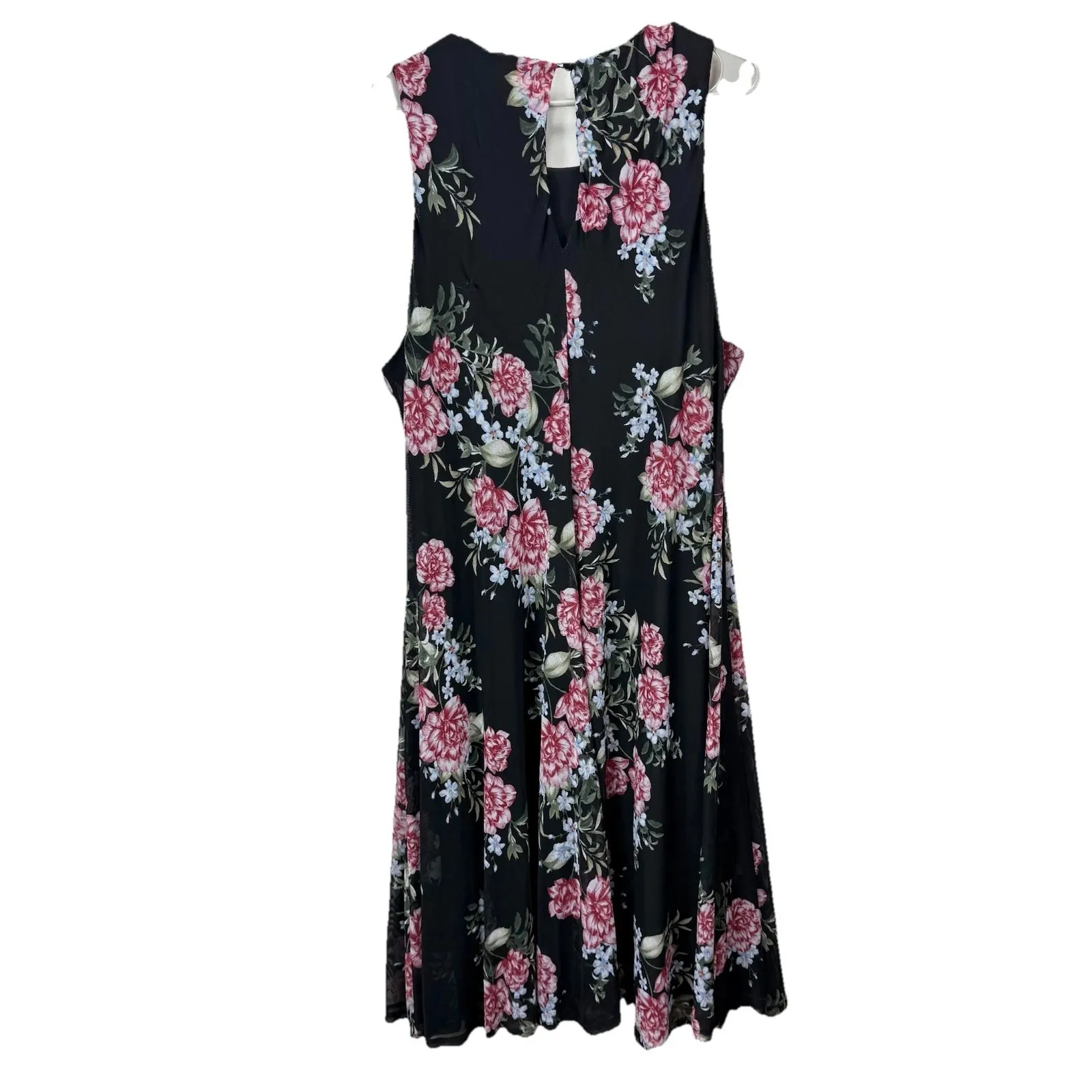 NWOT Torrid‎ Colorful Floral Black Mesh Sleeveless Trapeze Dress Size 4X Stretch - Image 6