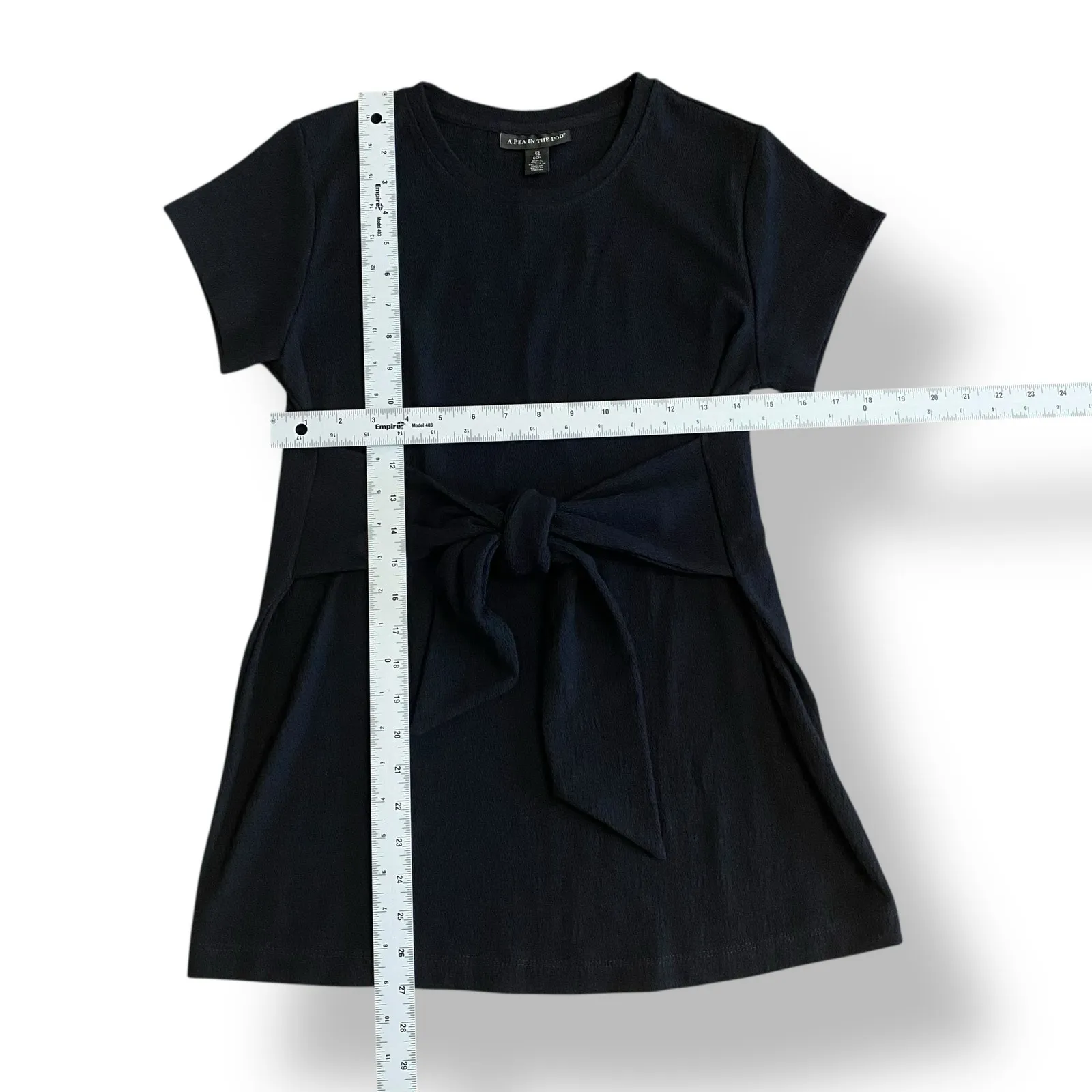 A‎ Pea In The Pod Tie-Front Textured Maternity Top Womens Size XS Black - Image 3