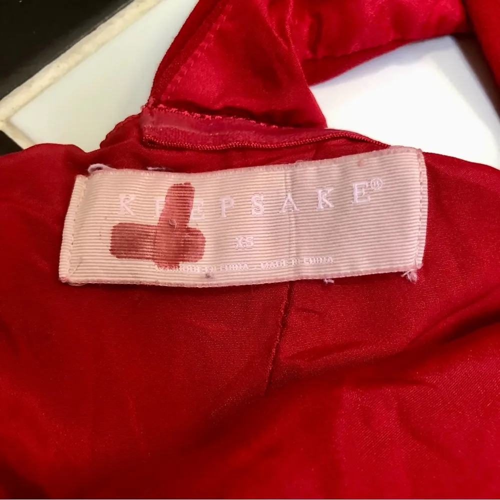 Shooting Star Gown One Shoulder Long Maxi Red Dress Side Slit Classy XS - Image 9