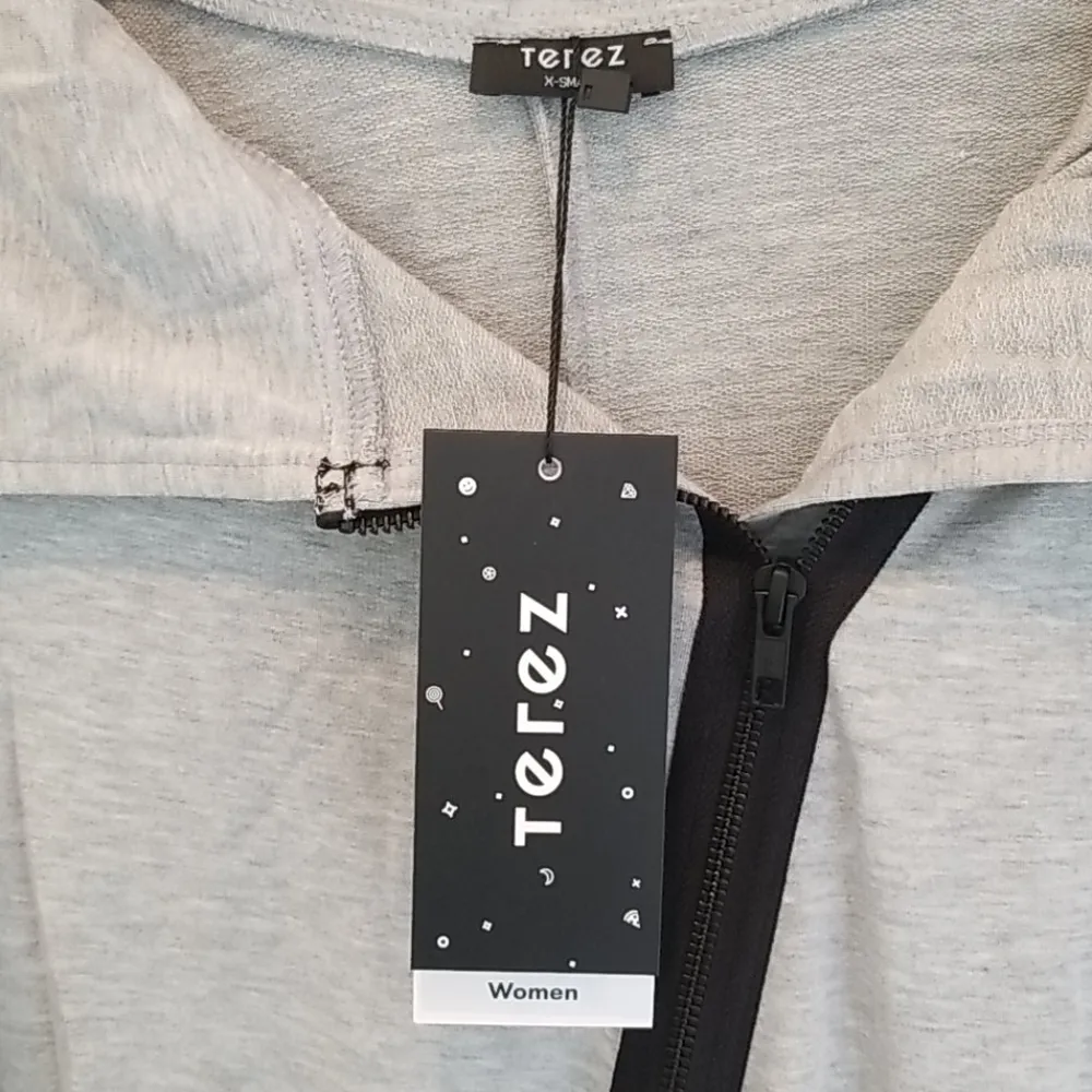 Terez 💕💕 Light Gray Drape Jacket Asymmetrical Hem - Image 10