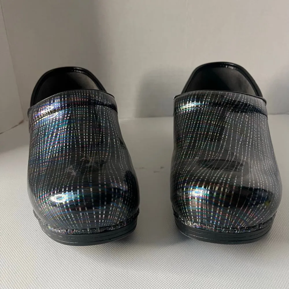 DANSKO Professional Womens Clogs Shoes Sz 42 Black Silver Stripe Comfort Nurse - Image 3