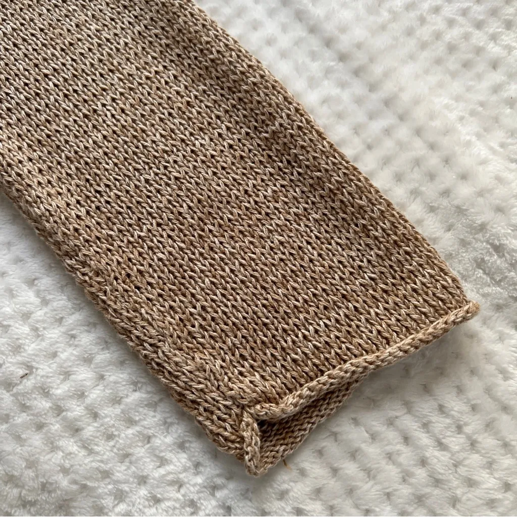 Eddie Bauer ramie Cotton blend Tan/khaki 1 button cardigan XL 3/4 Sleeve Euc - Image 5