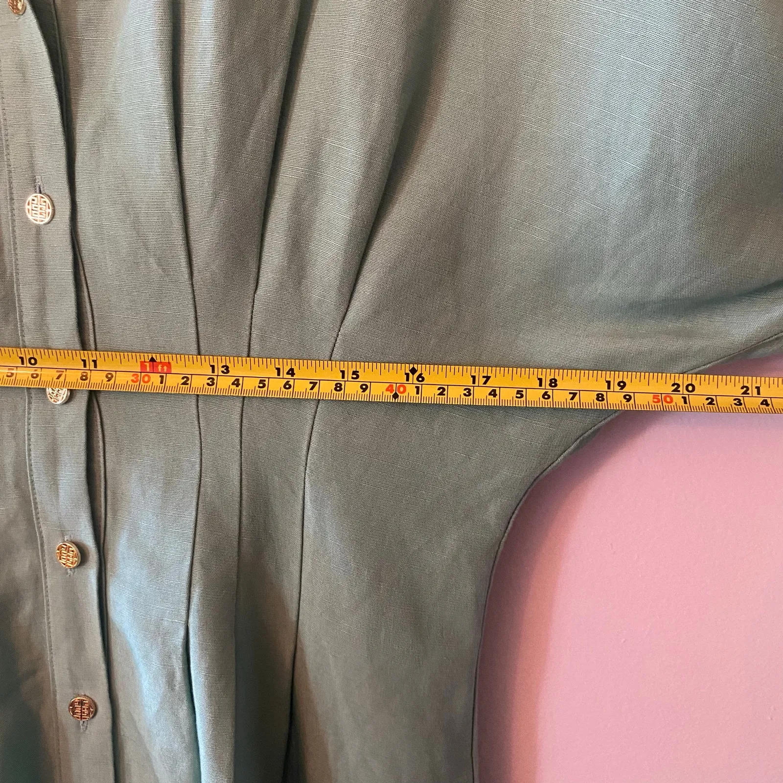 NWT Emily McCarthy Wasabi Green Georgia Shirt Dress Maxi Women's size Small - Image 10