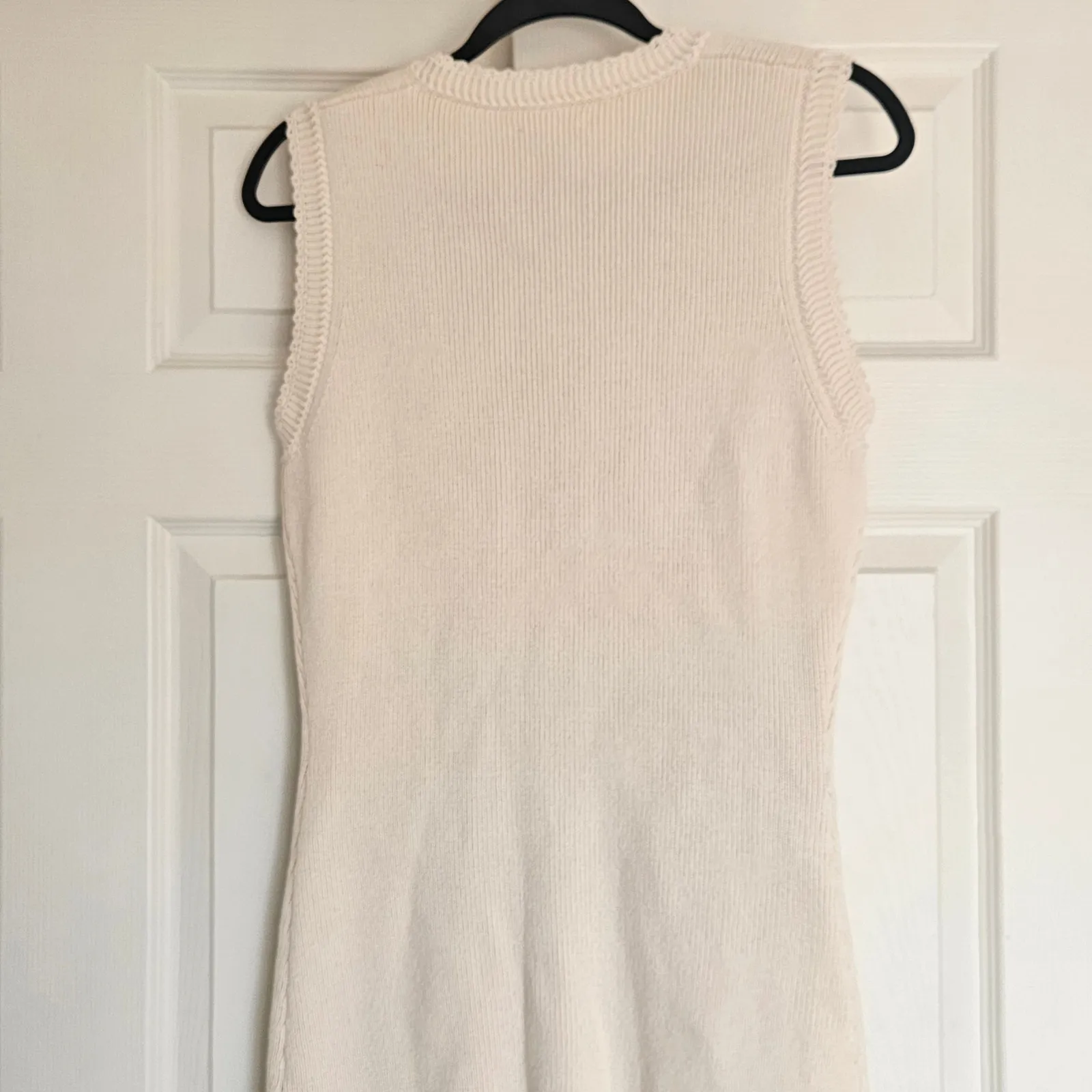 Reformation Catalina Cotton Knit Minidress Ivory Cream Size Small - Image 10