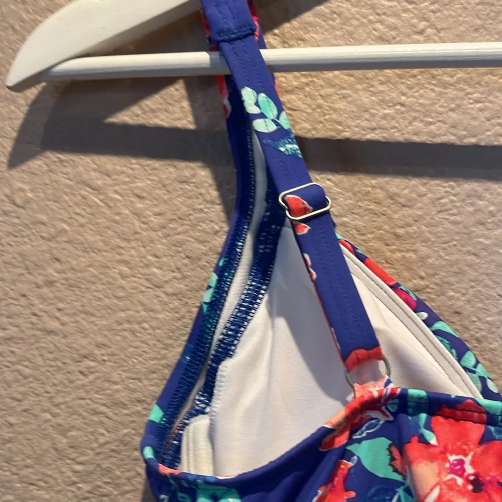 Lands End Women’s Galaxy Blue Blossom Floral Tankini Top New Size 4 - Image 6