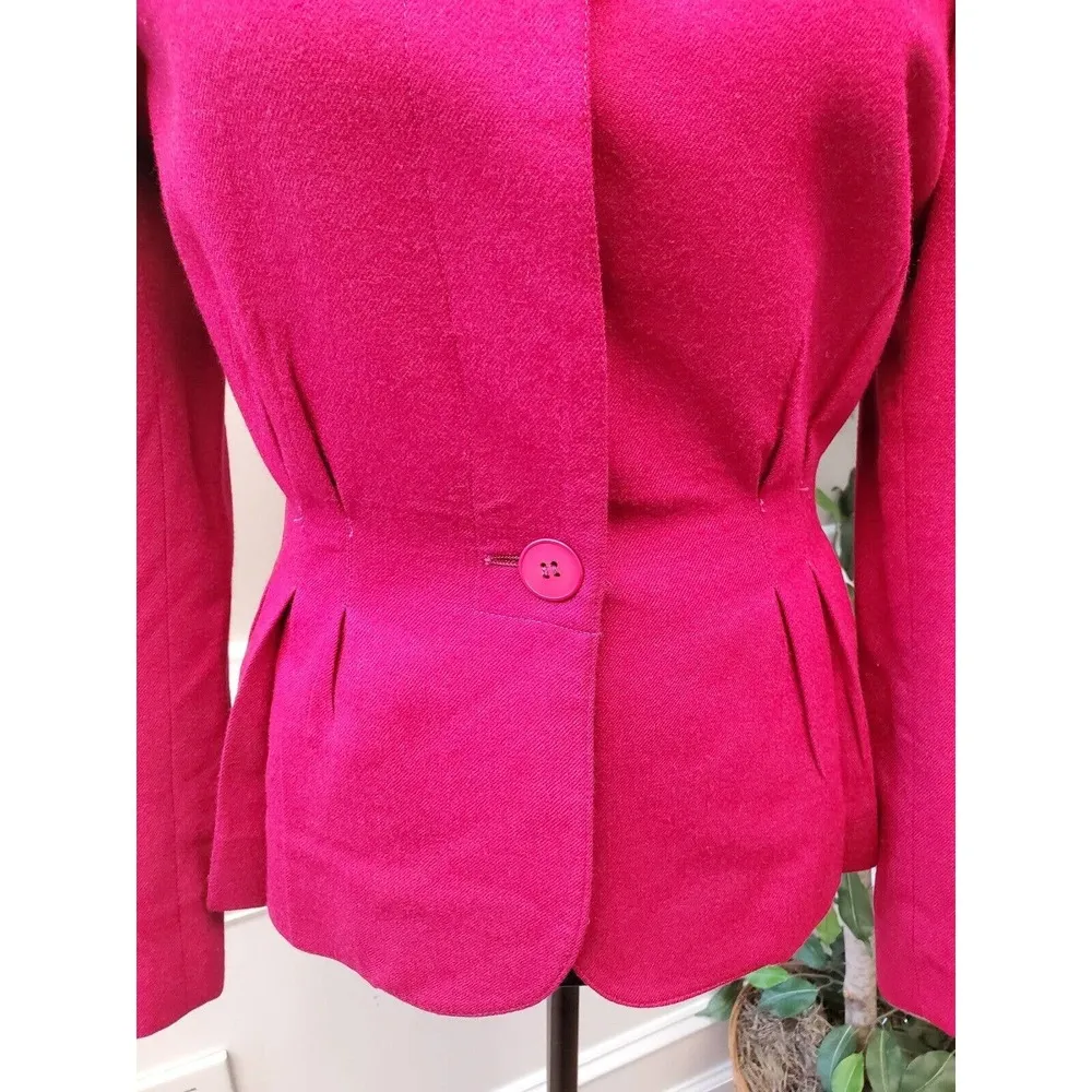VTG Evan-Picone Women's Pink Polyester Long Sleeve Single Breasted Jacket Blazer - Image 4