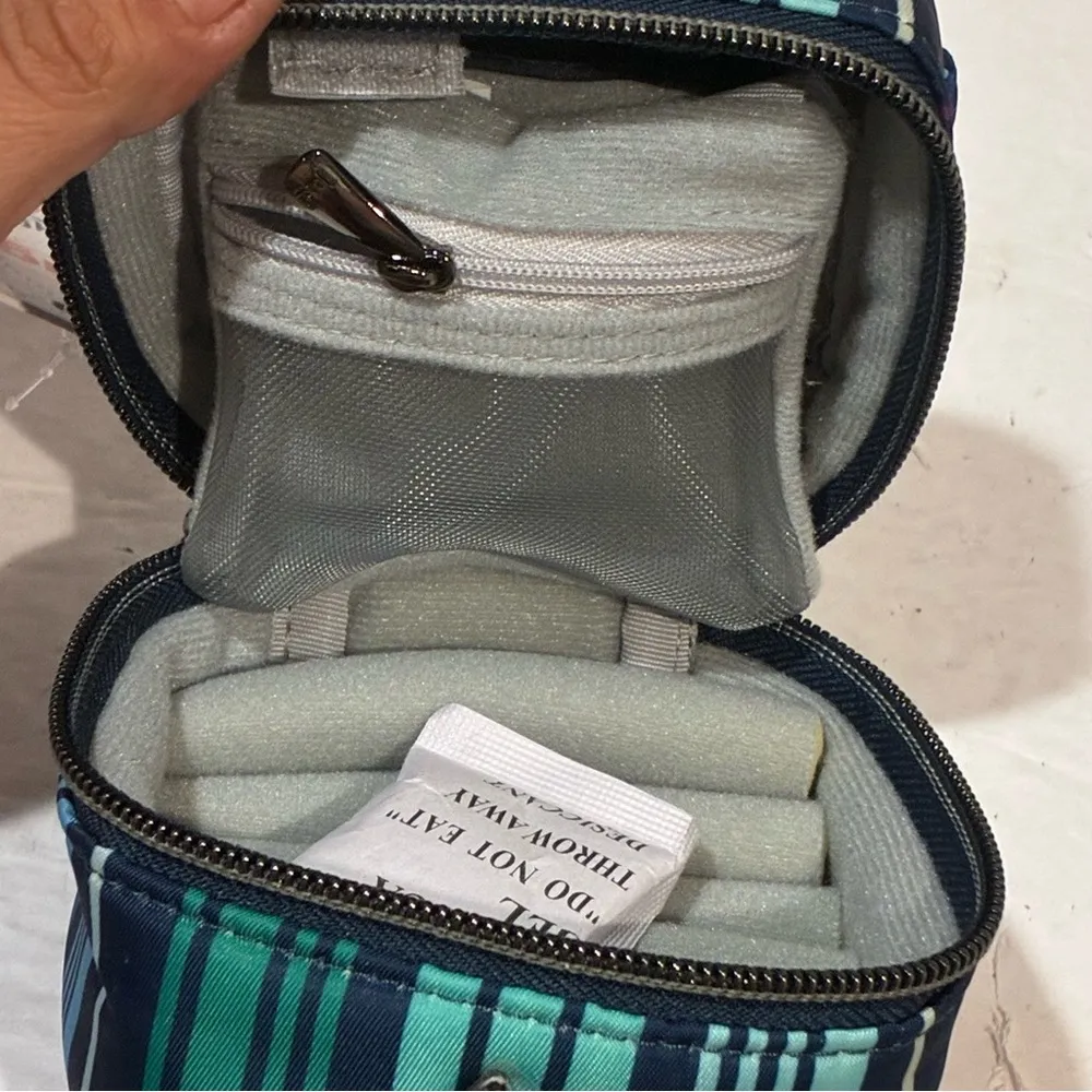 LUG Swizzle Mini Jewelry Case Love Stripe Blue Green Travel NEW - Image 2