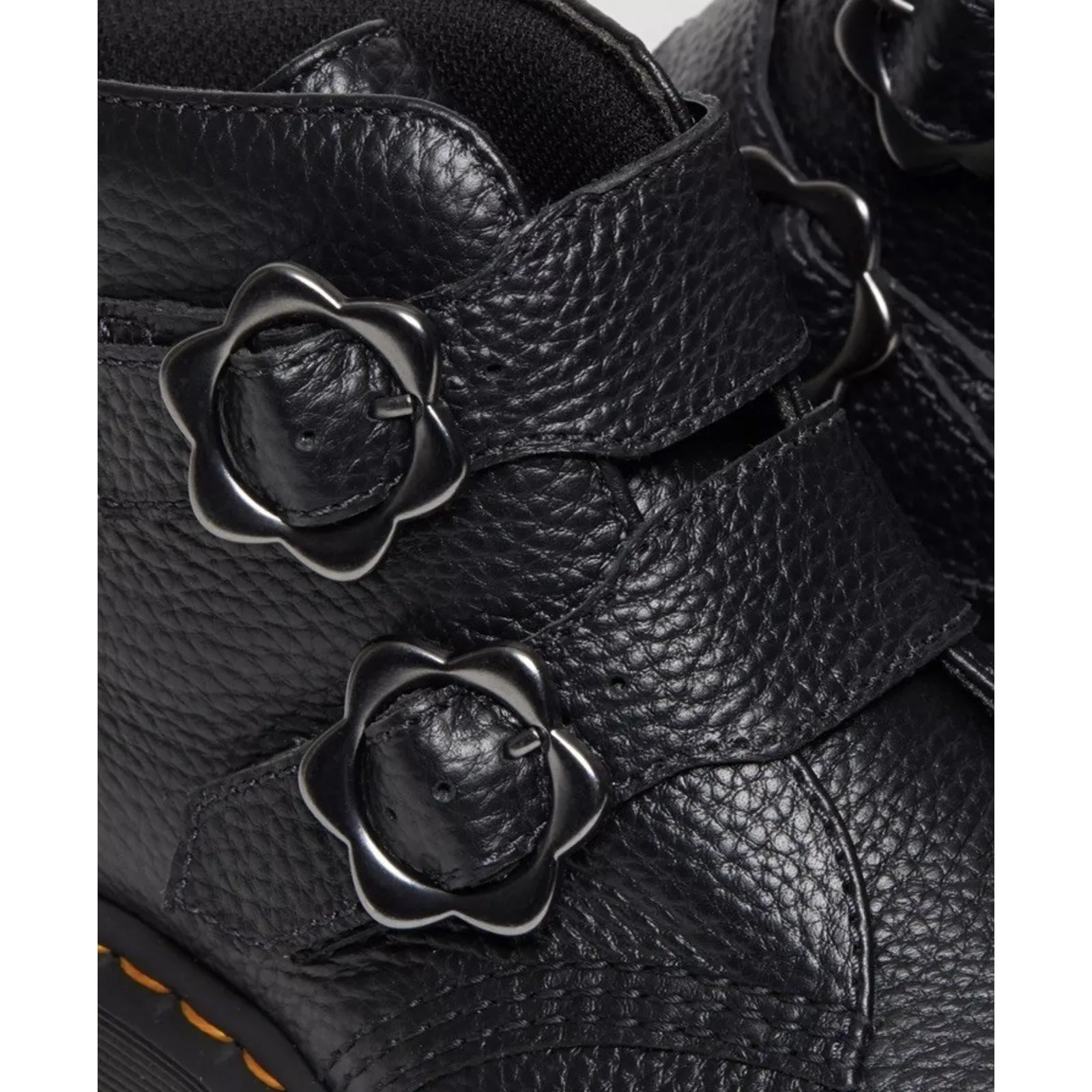 Dr. Martens  DEVON FLOWER BUCKLE LEATHER PLATFORM BOOTS Sz 7 LADIES - Image 5