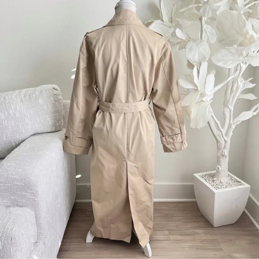 Mango Classic Beige Long Sleeve Trench Coat - Image 8