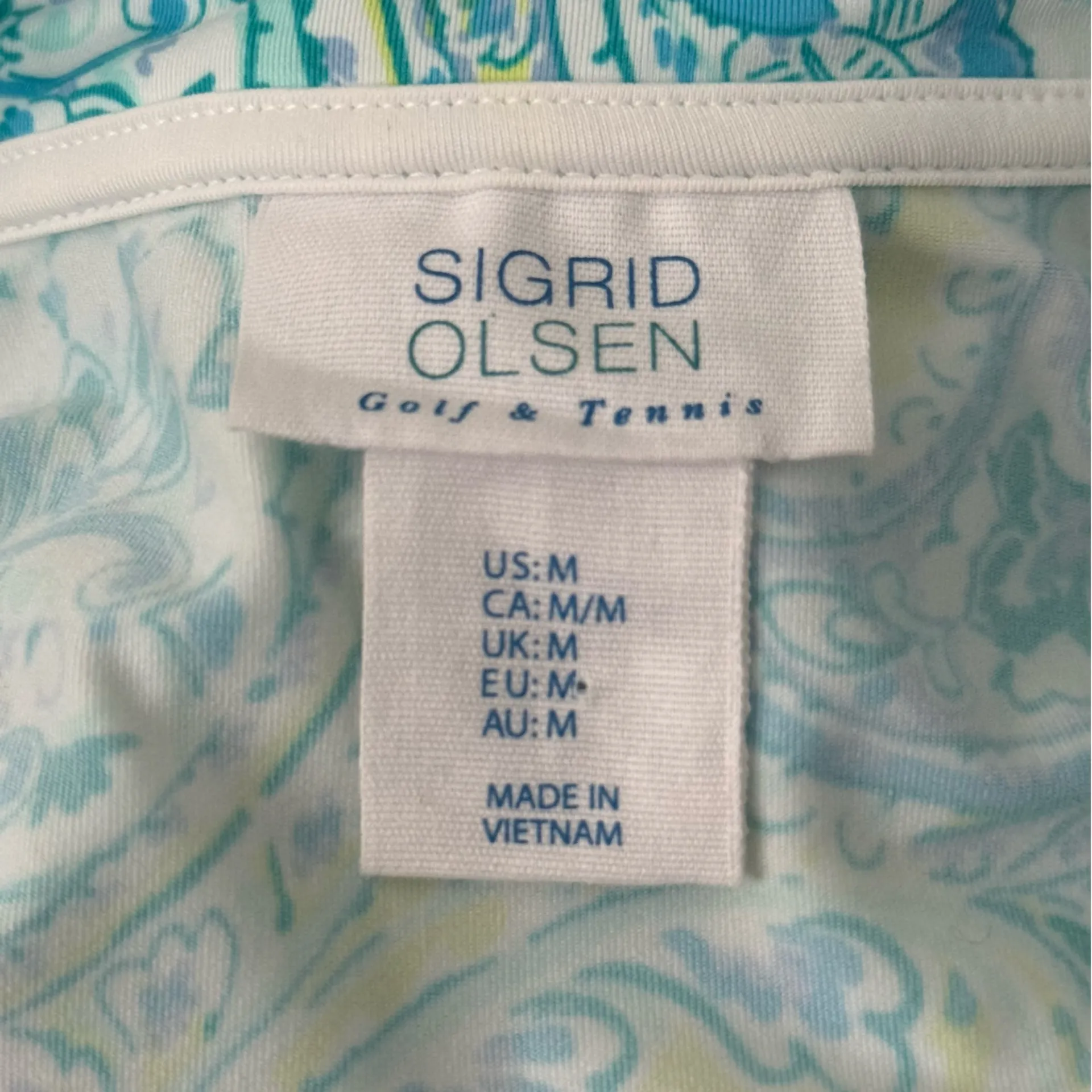 Sigrid Olsen Golf & Tennis Paisley Sleeveless Mock Golf Shirt - Image 4