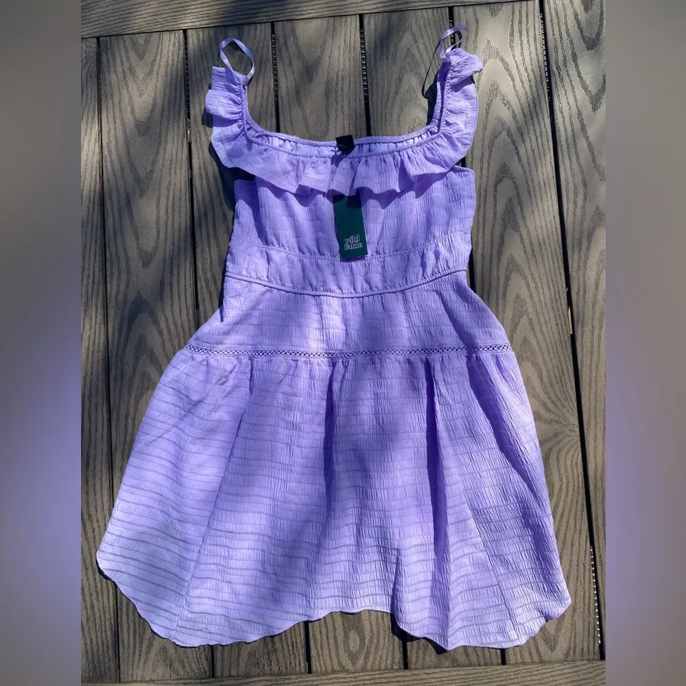 NWT Wild Fable medium purple mini dress ruffle tiered lilac dainty feminine - Image 2