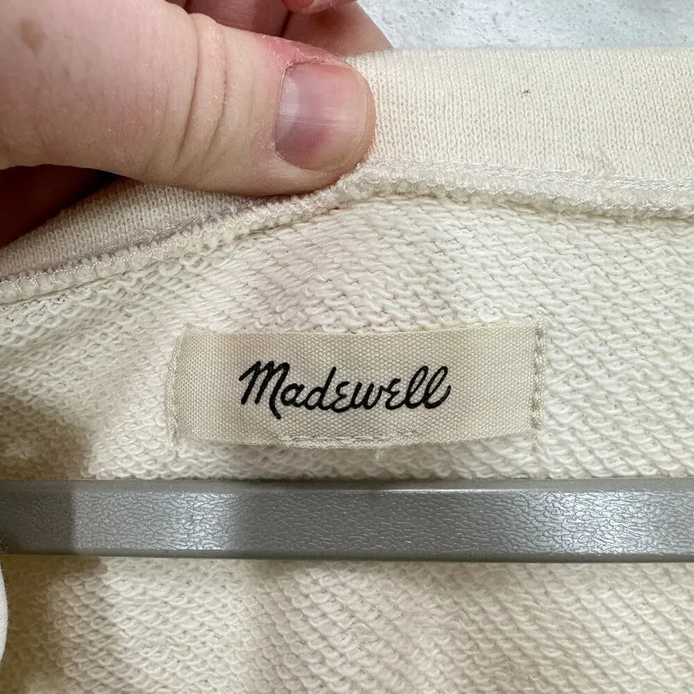 Madewell Cream V Neck Cozy Sweatshirt Casual Outdoors‎ - Image 8