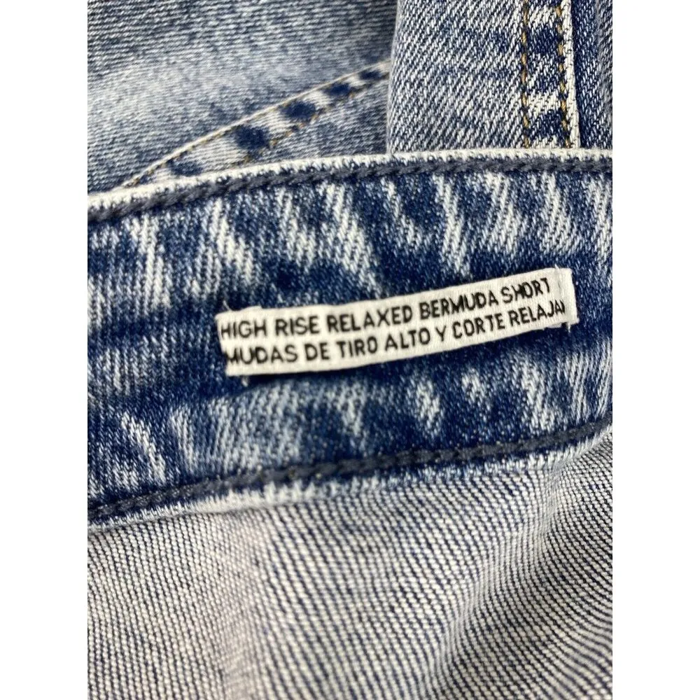 New Ava & Viv Bermuda Denim Jean Shorts Womens High Rise Relaxed Fit Size 26 - Image 5