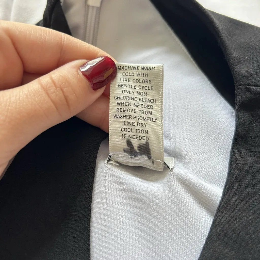 Cache Dress Womens 10 Black White Contrast Midi Sheath Sleeveless Business Y2K - Image 6