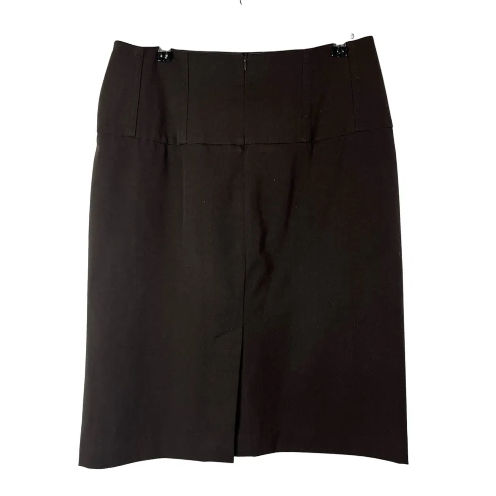 Grace Elements Dark Brown Belted Knee Length Pencil Skirt 6 - Image 2