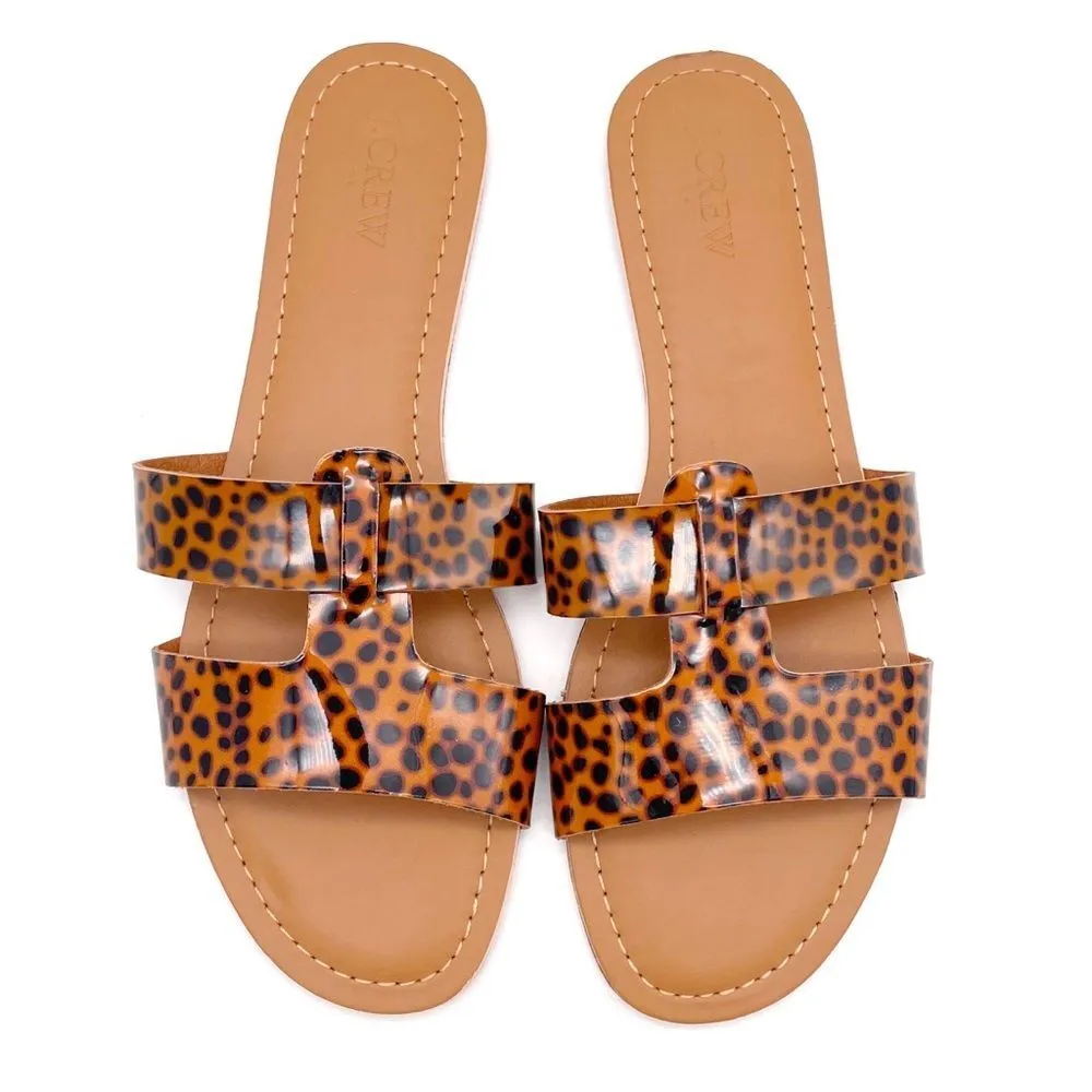 J. Crew Tortoise Print Beachside Slide Sandals Pool Beach Flat Slides Size 9 NEW - Image 6