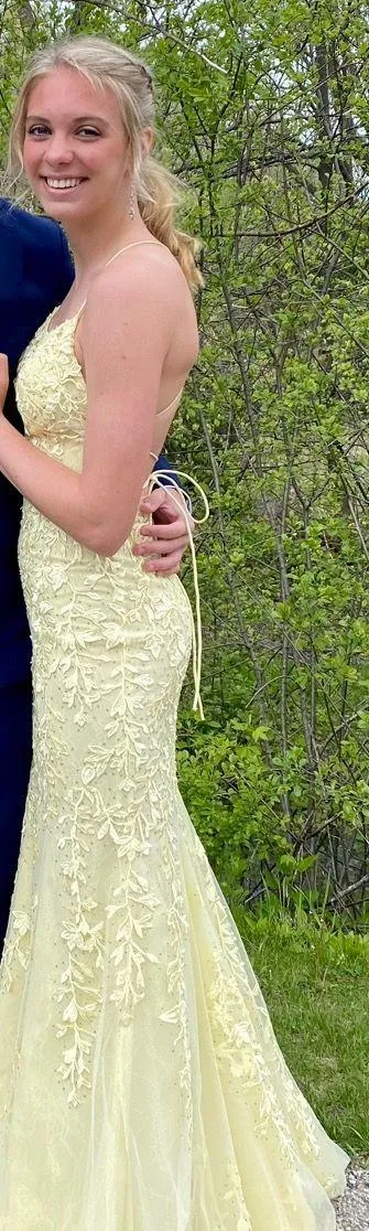 Light Yellow Prom Dress - Image 2