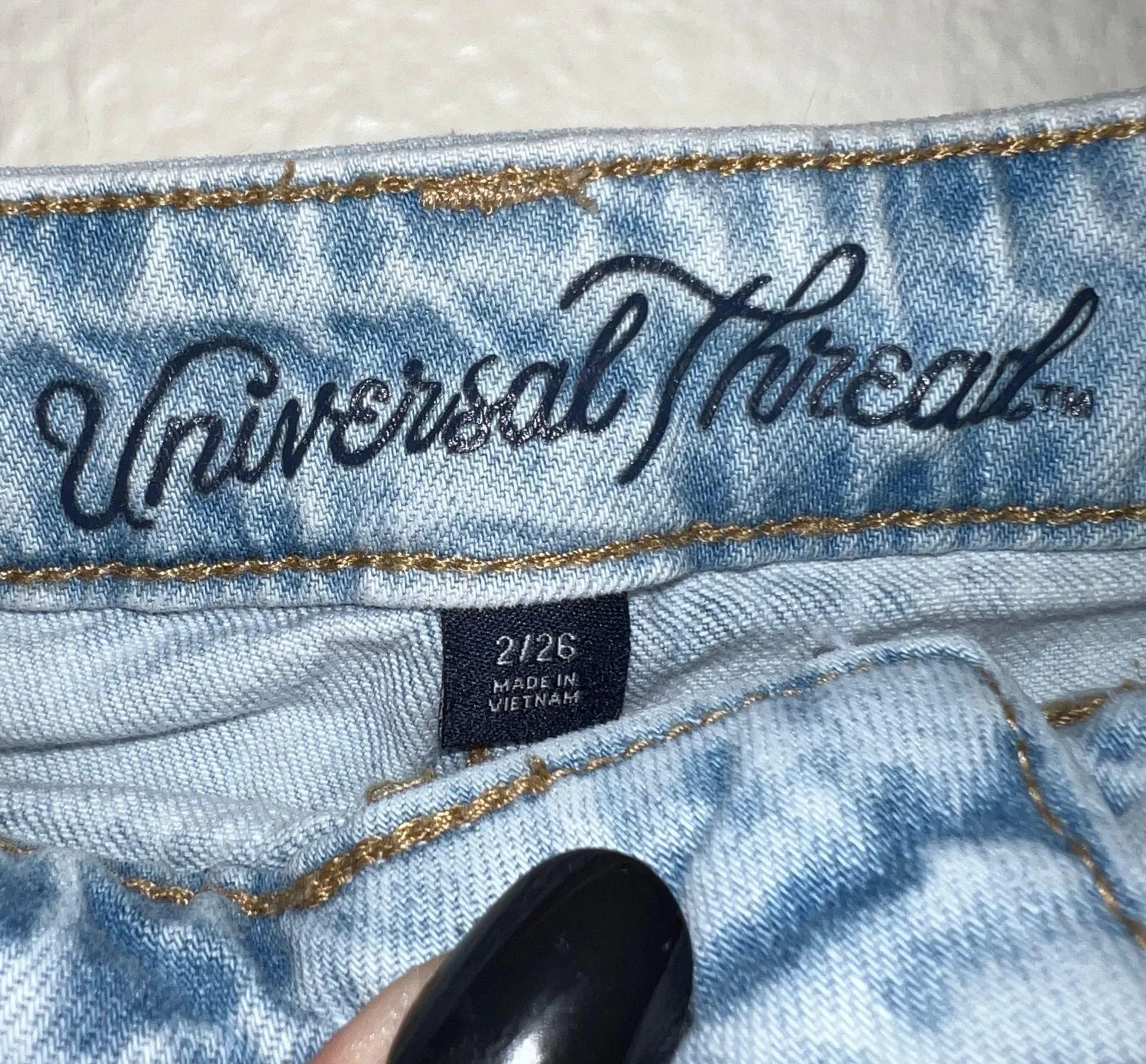 Universal Thread Light Wash Denim High Rise Midi Shorts - Image 3