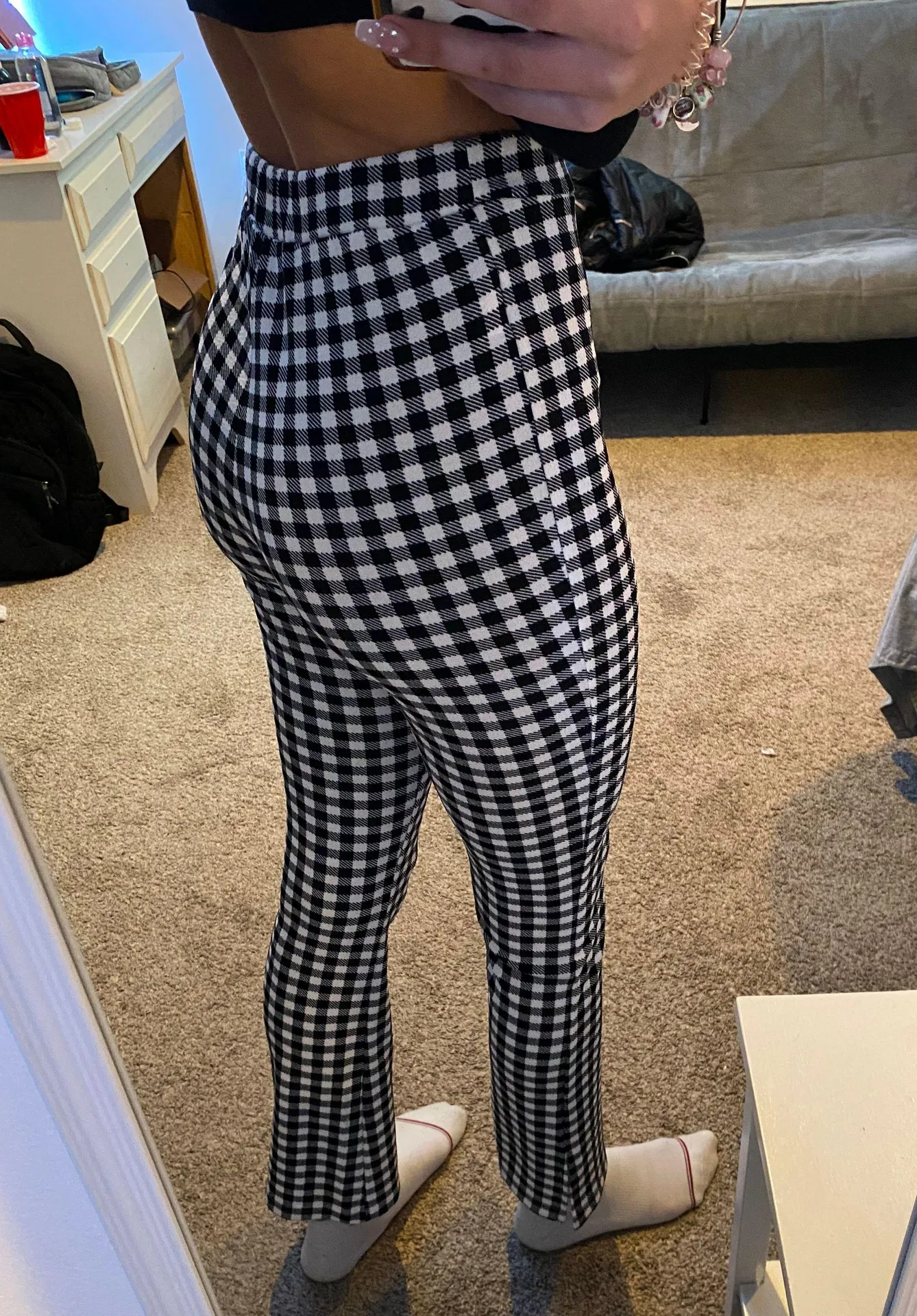 SheIn Checkered Flare Pants - Image 2